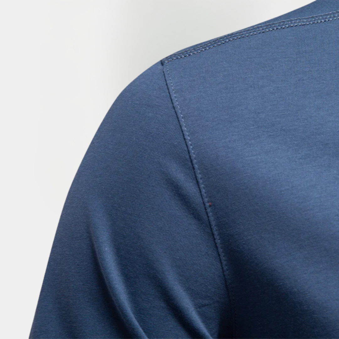 Gavin | Long Sleeve Cotton Henley Shirt