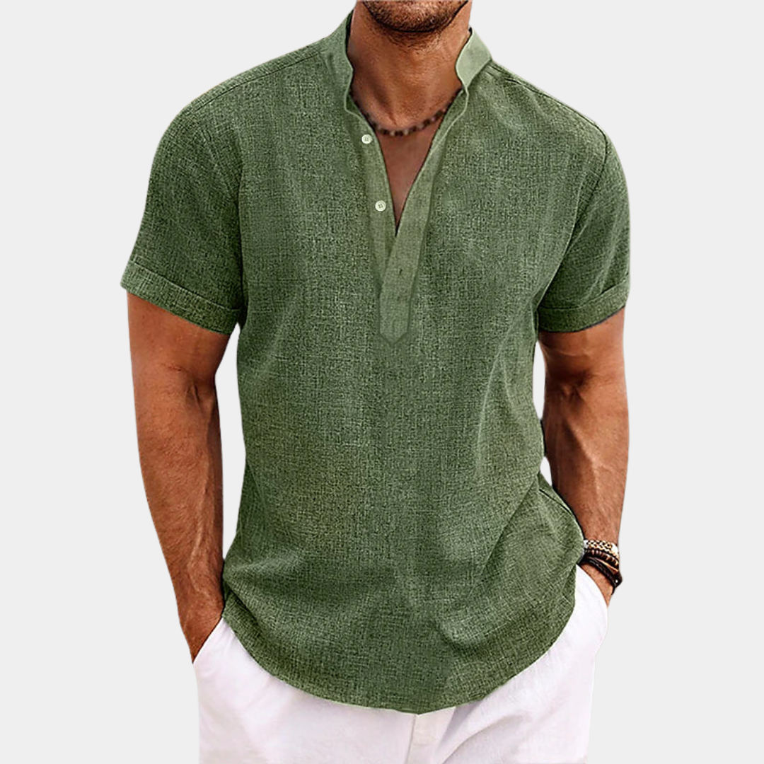 Owen | Bamboo Cotton Henley Shirt