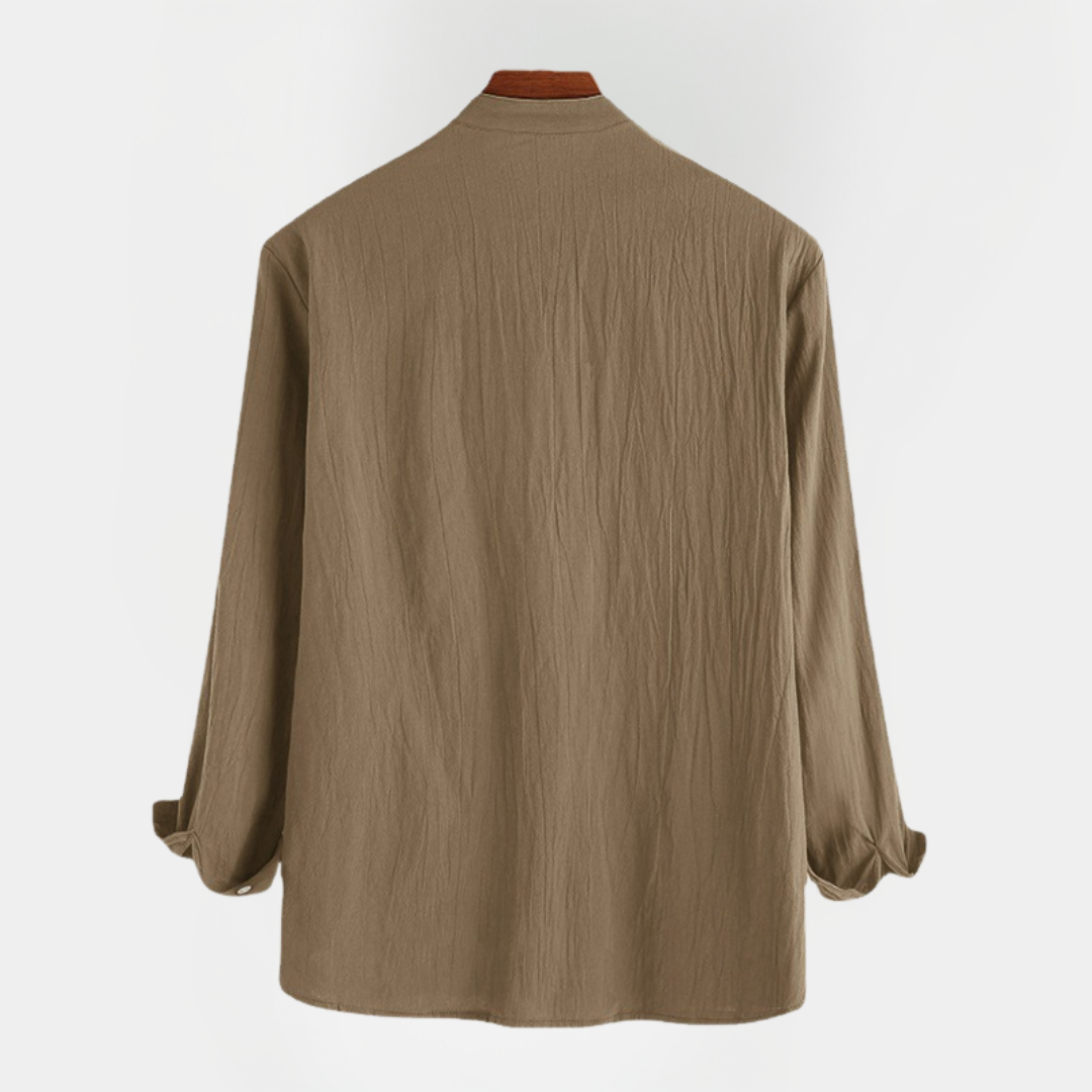 Harvey | Cotton Stand Collar Shirt