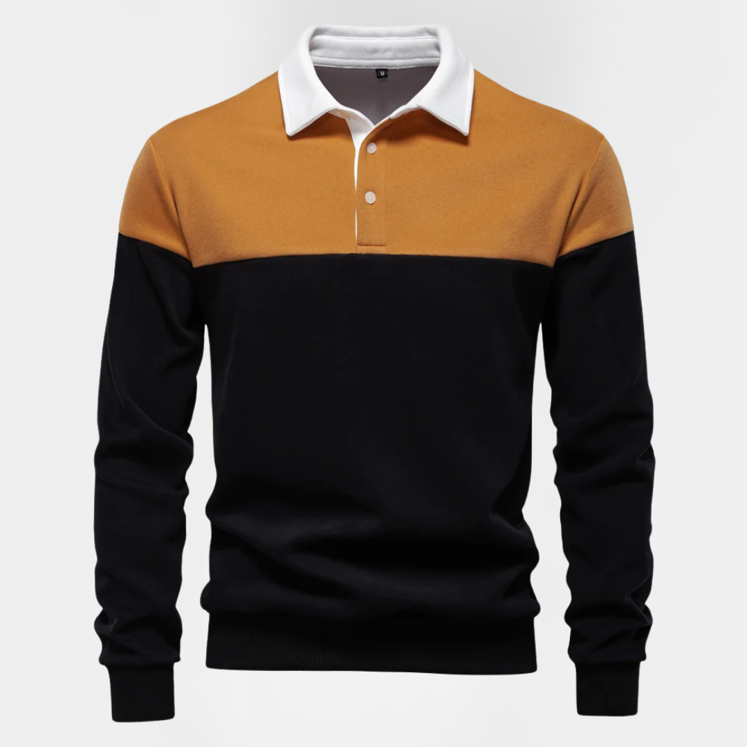 Vaughn | Cotton Blend Long Sleeve Polo Shirt