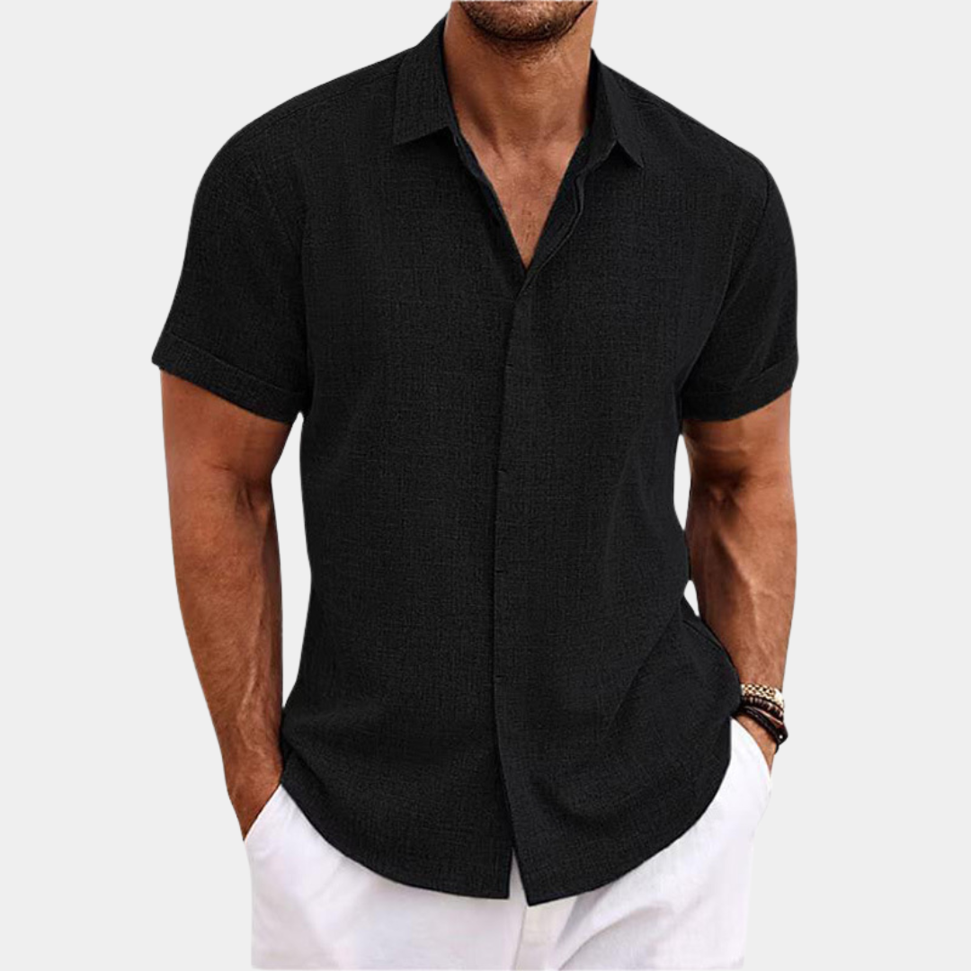 Mason | Linen Blend Short Sleeve Shirt