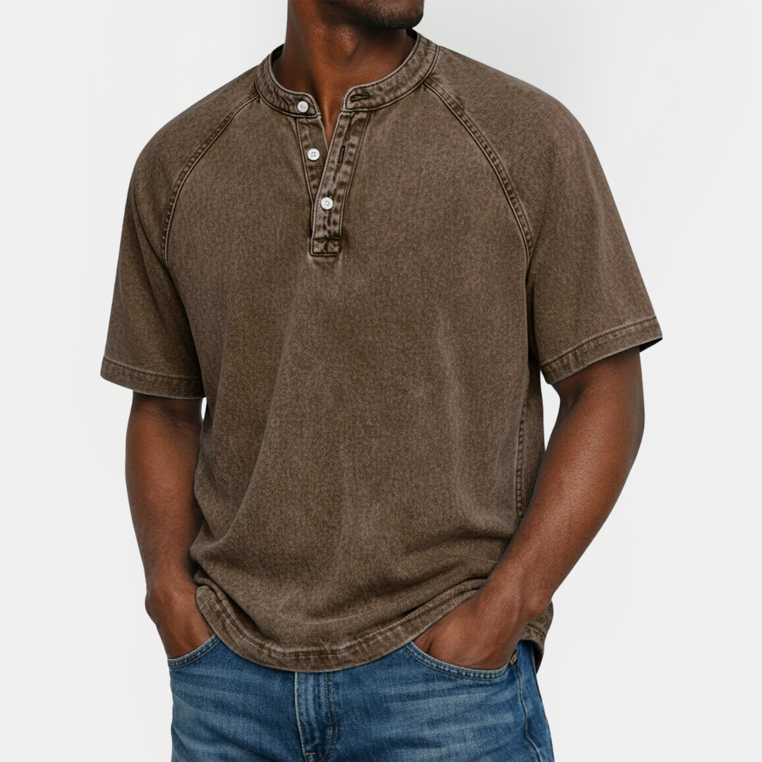 Asher | Cotton Henley Shirt