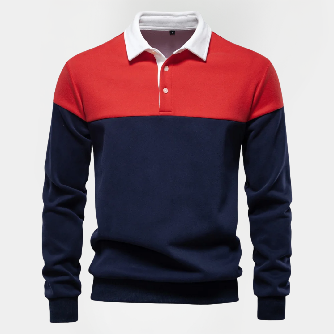 Vaughn | Cotton Blend Long Sleeve Polo Shirt