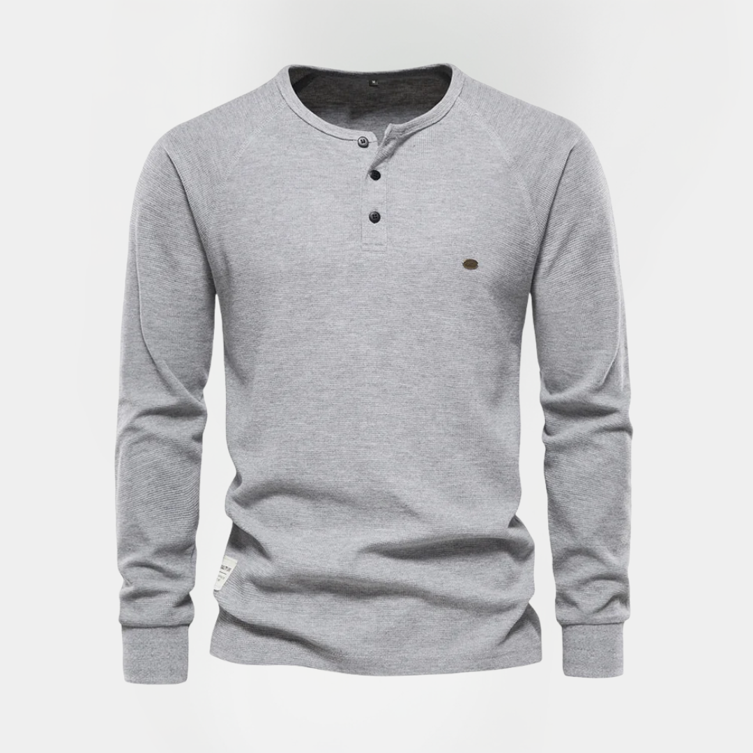Micah | Cotton Long Sleeve Henley Shirt