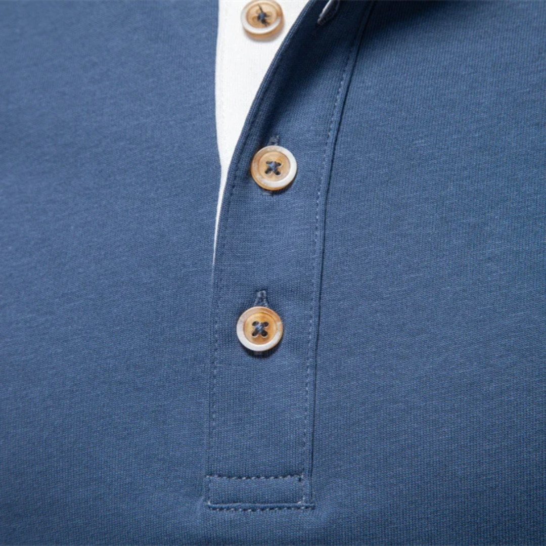 Gavin | Long Sleeve Cotton Henley Shirt