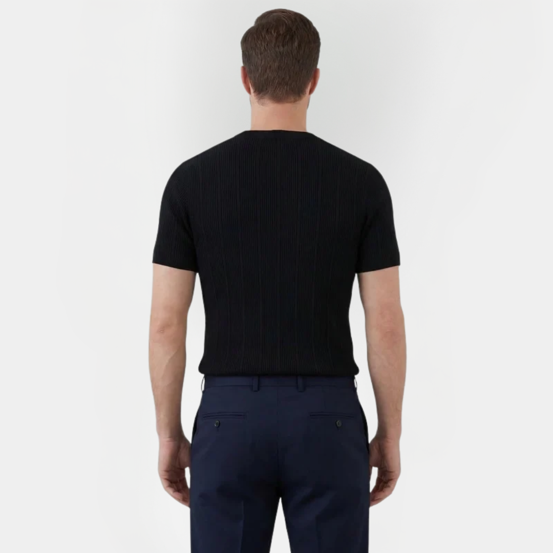 Asher | Ribbed Crew Neck T-Shirt