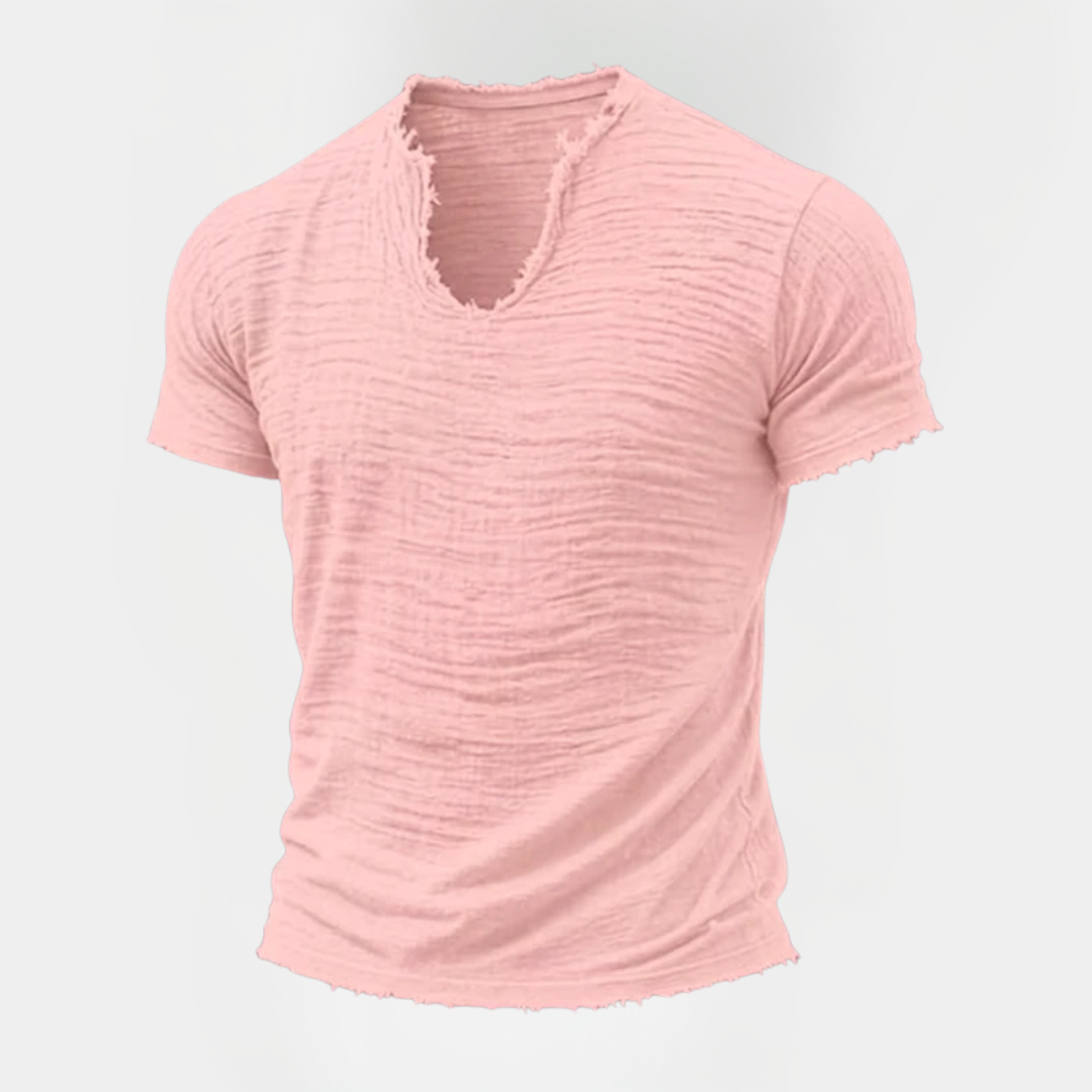 Rhys | Textured V-Neck T-Shirt