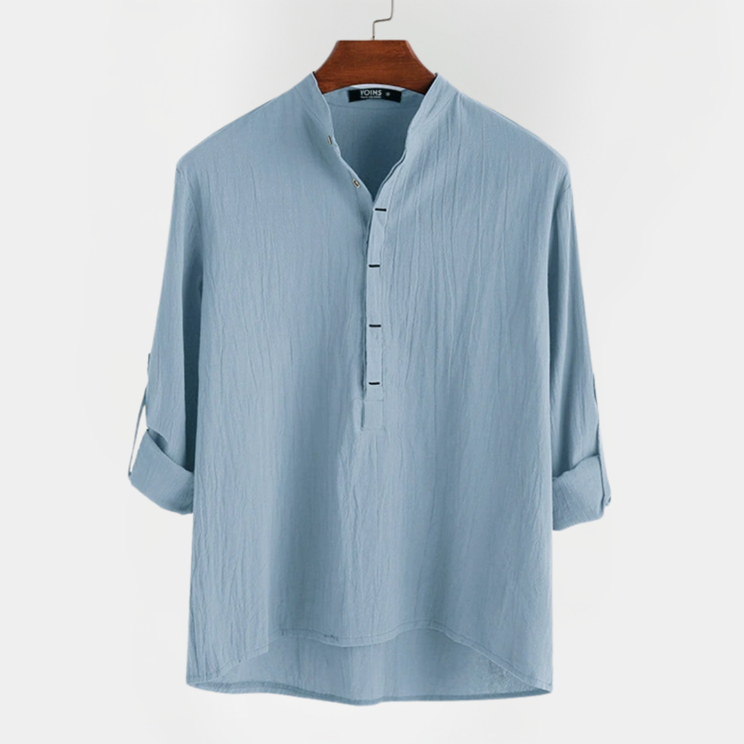 Harvey | Cotton Stand Collar Shirt