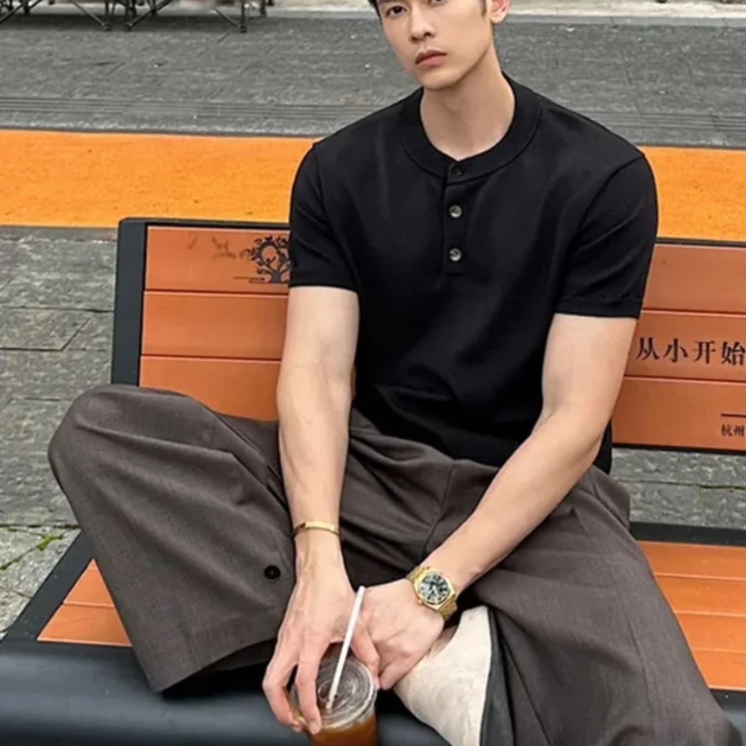 Miles | Short Sleeve Henley T-Shirt