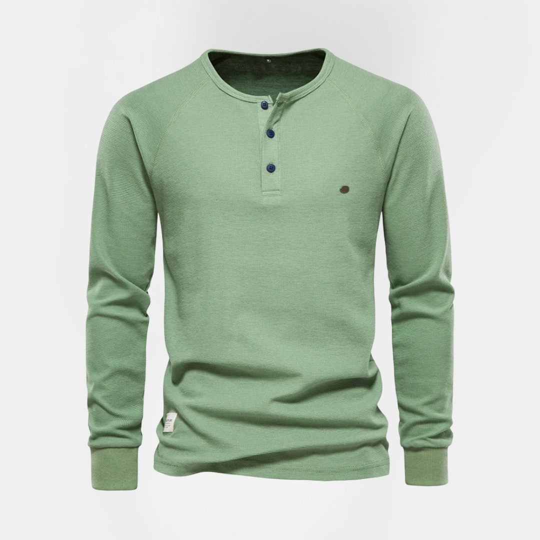 Micah | Cotton Long Sleeve Henley Shirt