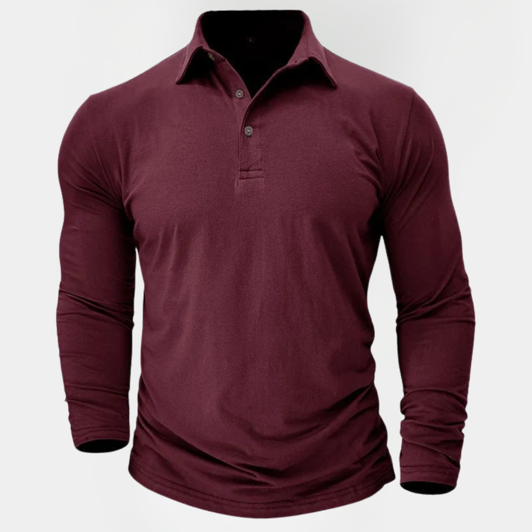 Callum | Cotton Long Sleeve Polo