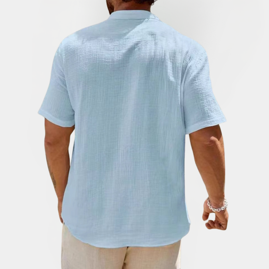 Flynn | Linen Blend Henley Shirt