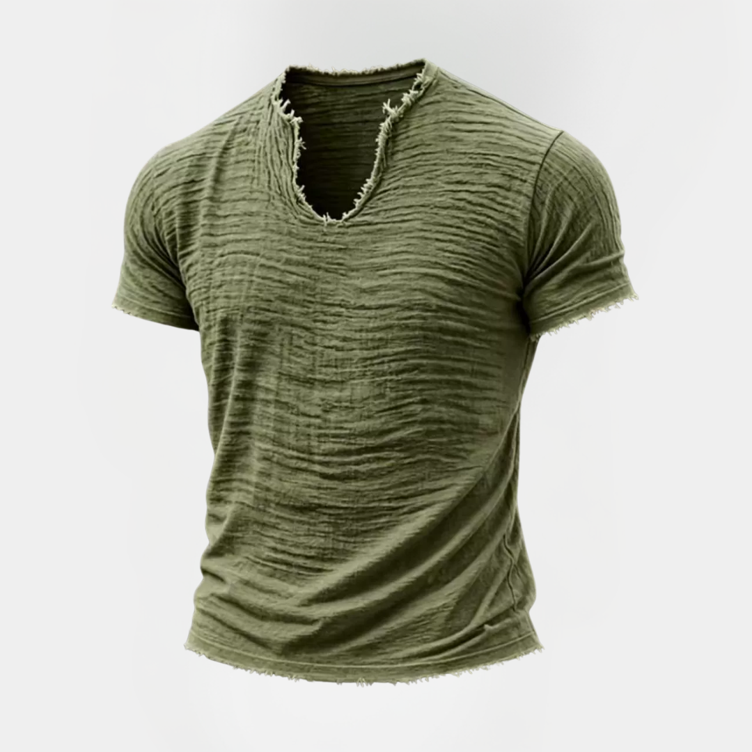 Rhys | Textured V-Neck T-Shirt