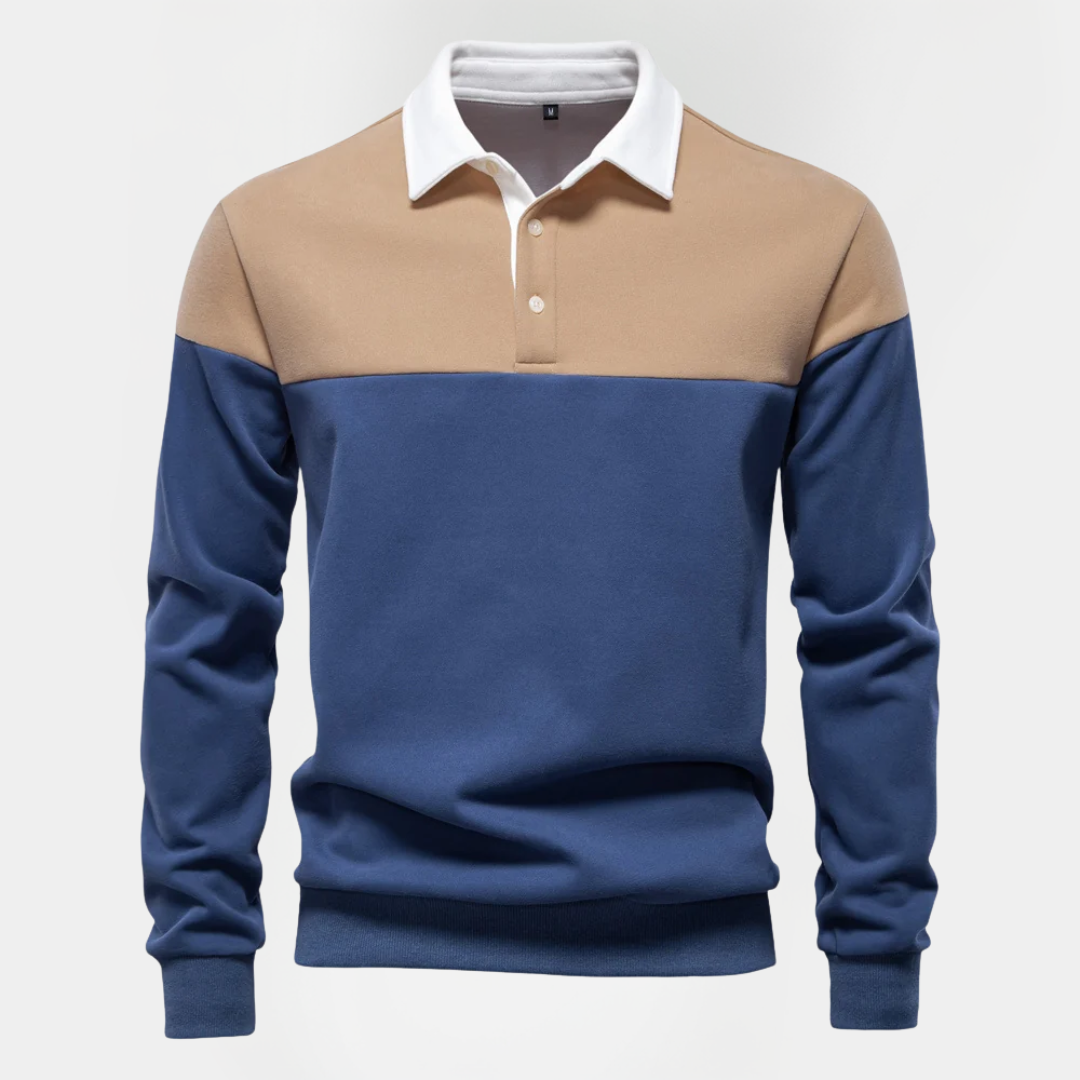Vaughn | Cotton Blend Long Sleeve Polo Shirt