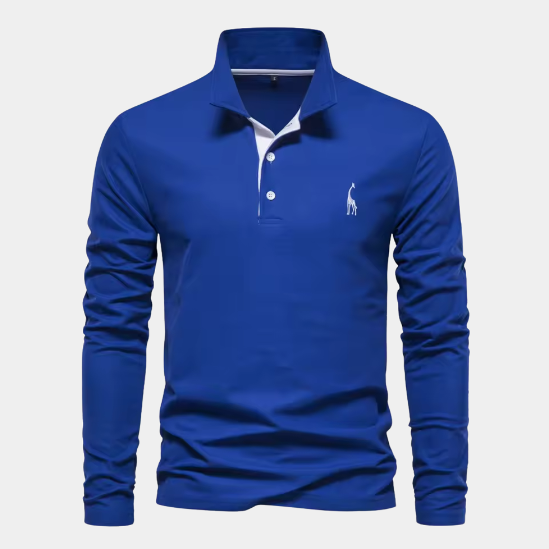 Blake | Contrast Trim Long Sleeve Polo Shirt