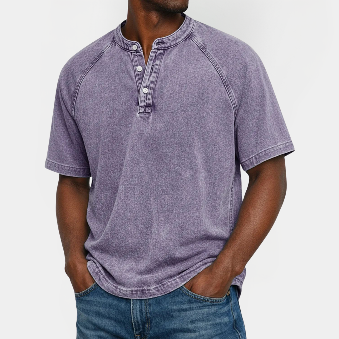 Asher | Cotton Henley Shirt