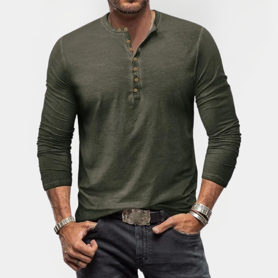 Roland | Long Sleeve Henley Shirt