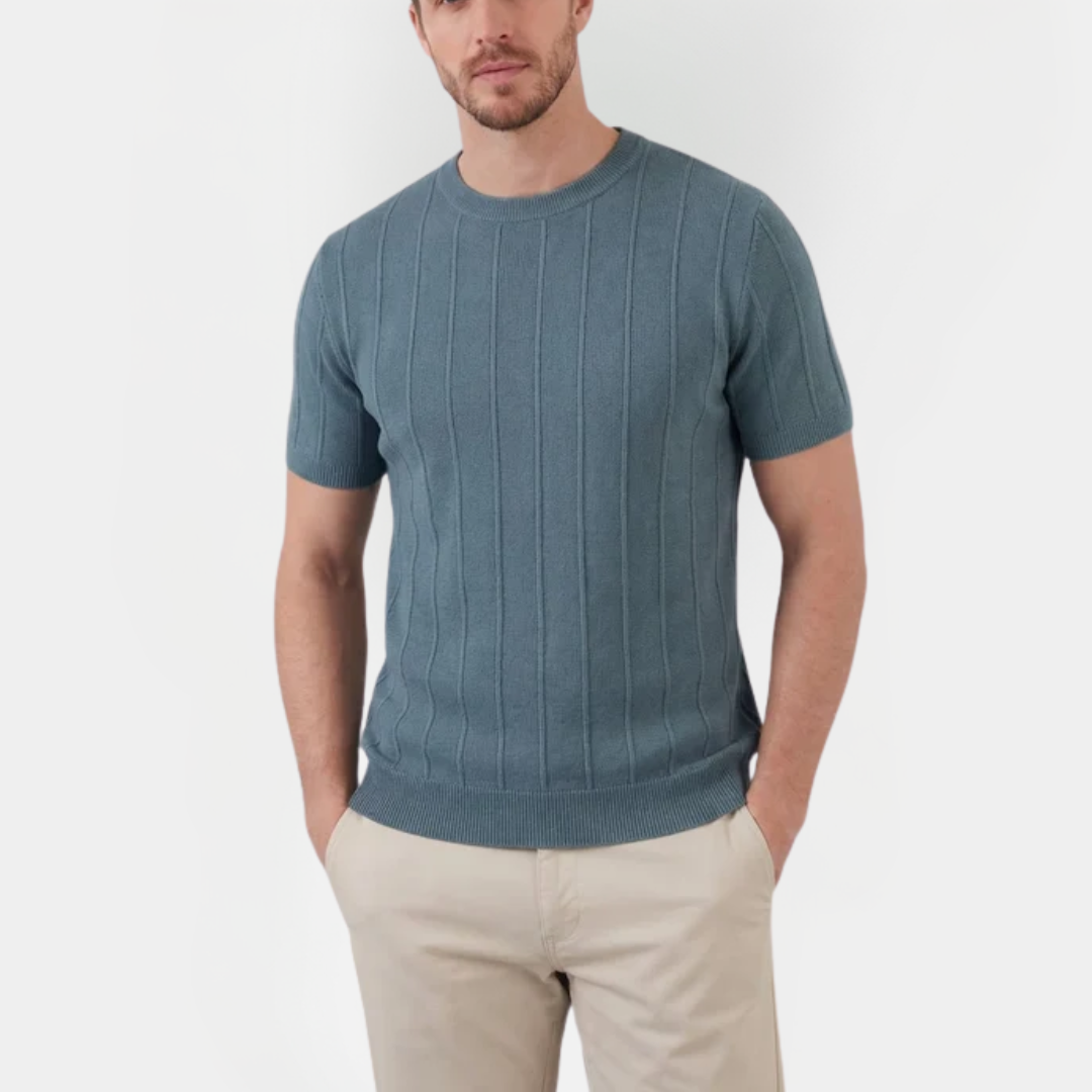 Asher | Ribbed Crew Neck T-Shirt