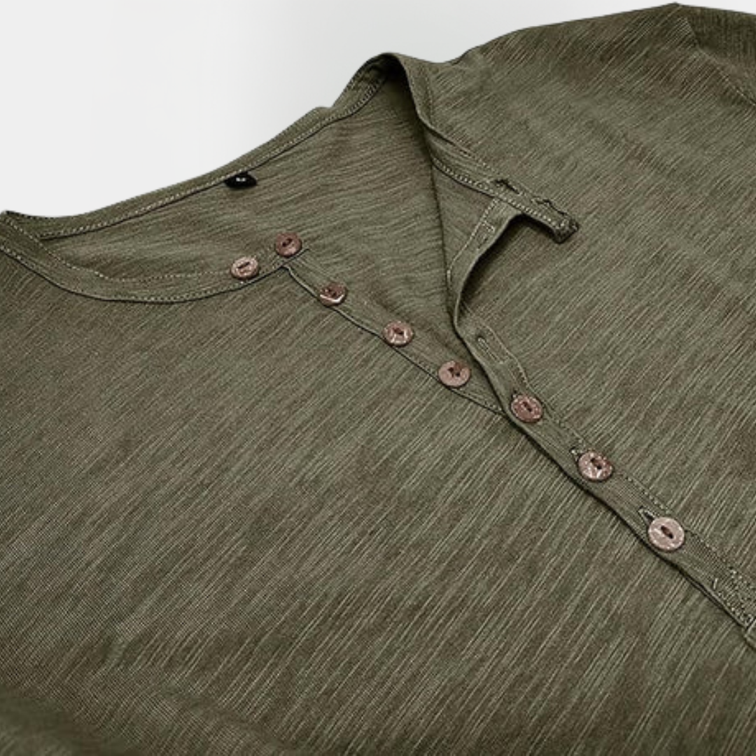 Roland | Long Sleeve Henley Shirt
