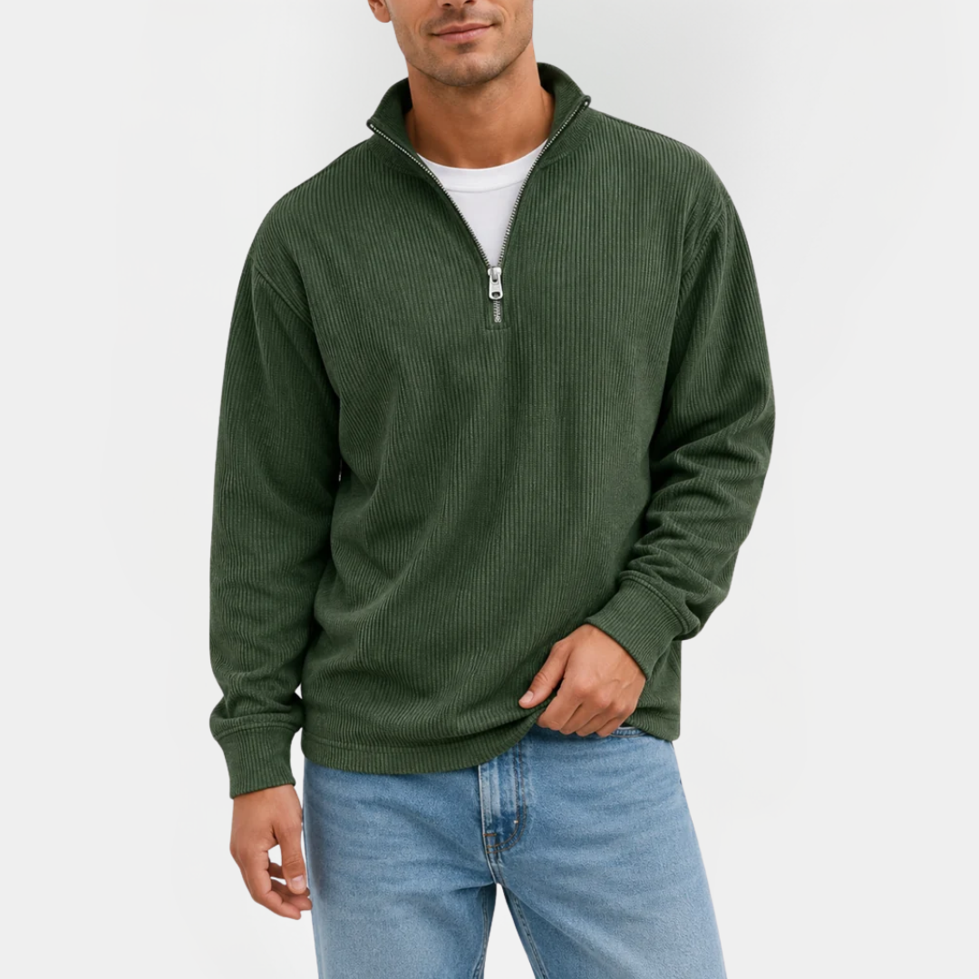 Quentin | Ribbed Quarter-Zip Sweater