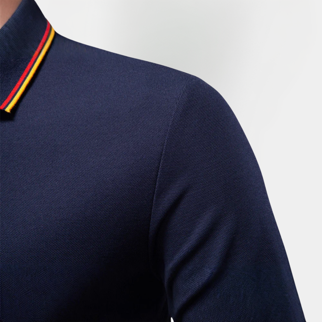Roman | Cotton Blend Long Sleeve Polo Shirt