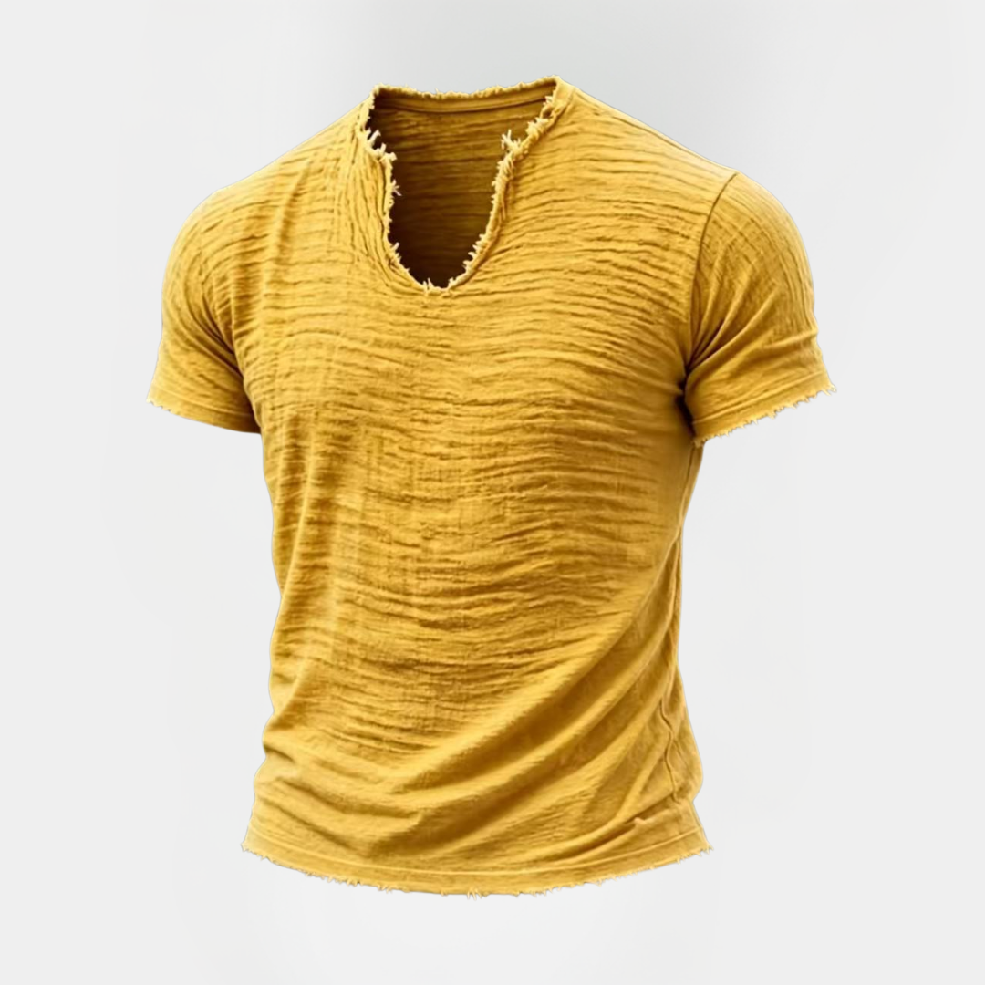 Rhys | Textured V-Neck T-Shirt