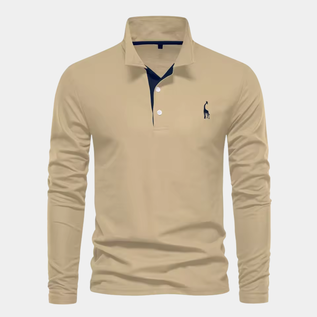 Blake | Contrast Trim Long Sleeve Polo Shirt