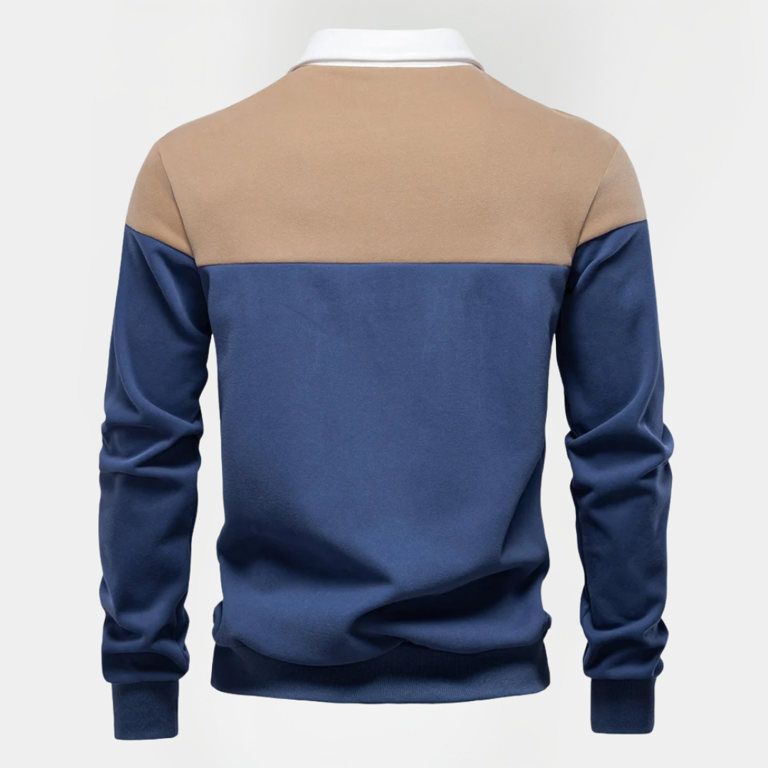 Vaughn | Cotton Blend Long Sleeve Polo Shirt