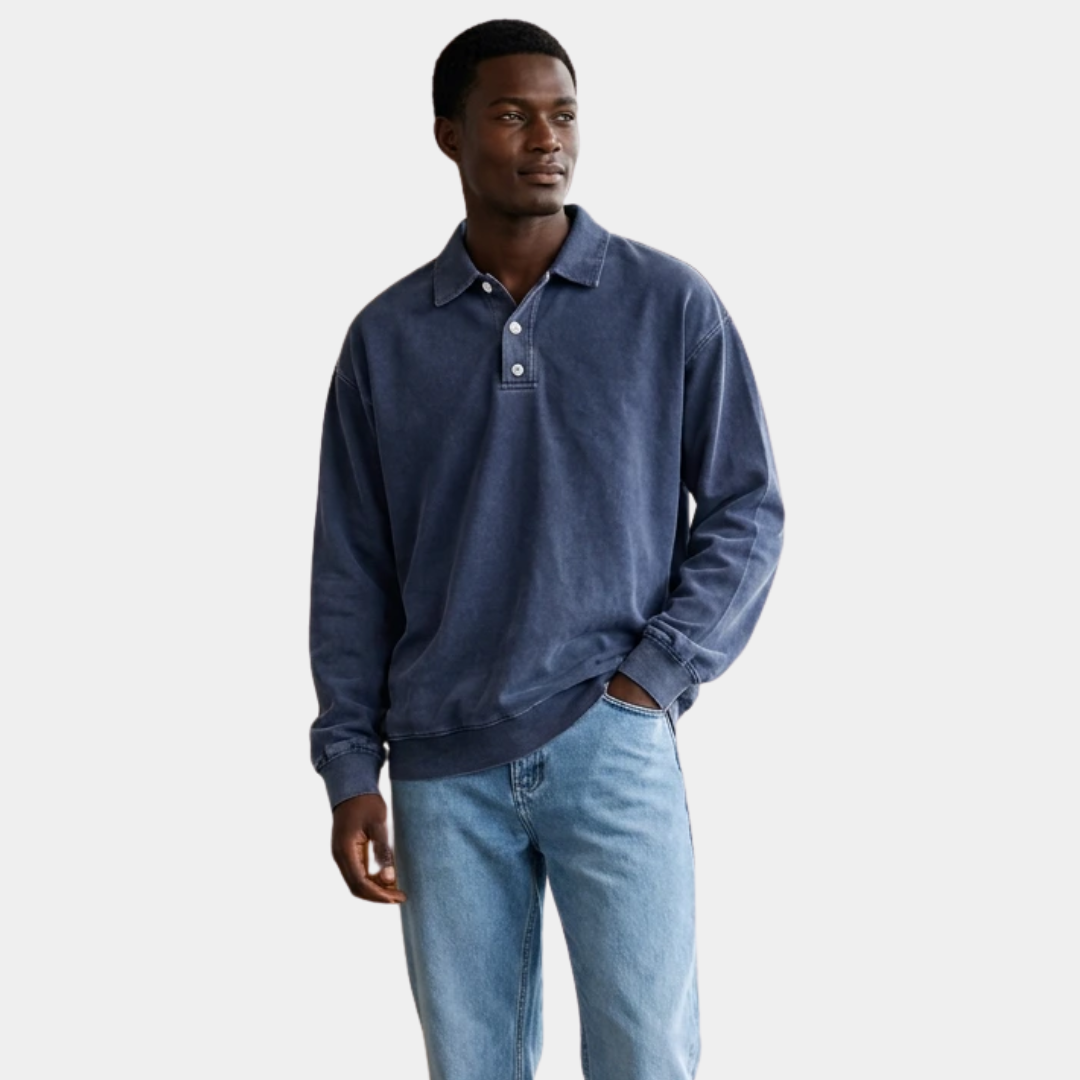 Maddox | Relaxed Fit Long Sleeve Polo Shirt