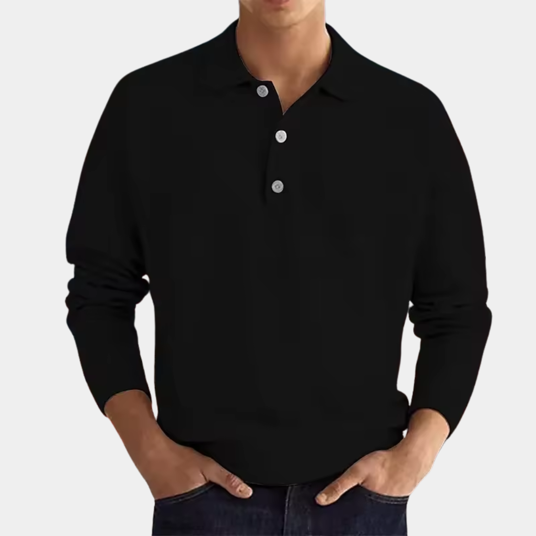 Cameron | Relaxed Fit Long Sleeve Polo Shirt