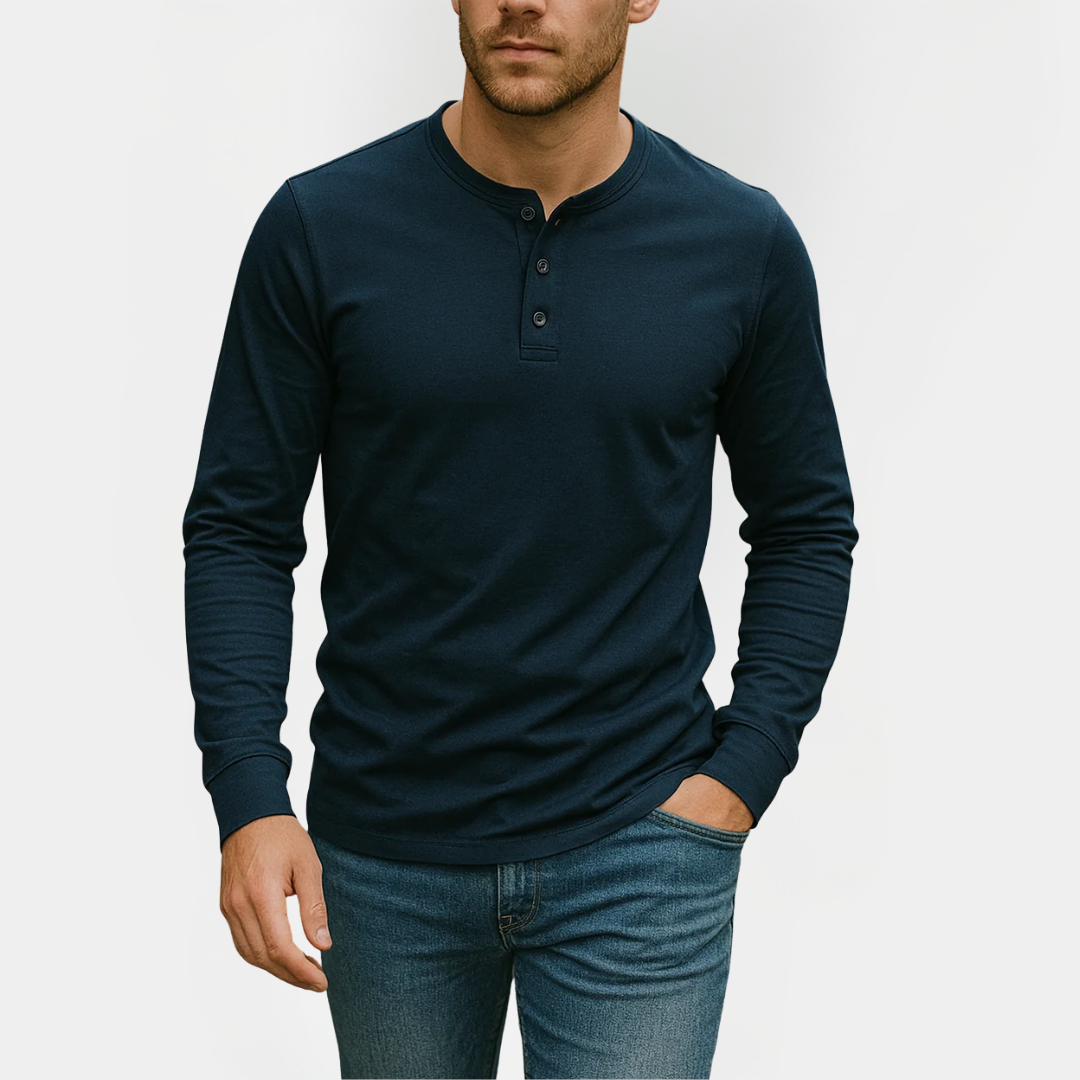 Adrian | Cotton Long Sleeve Henley