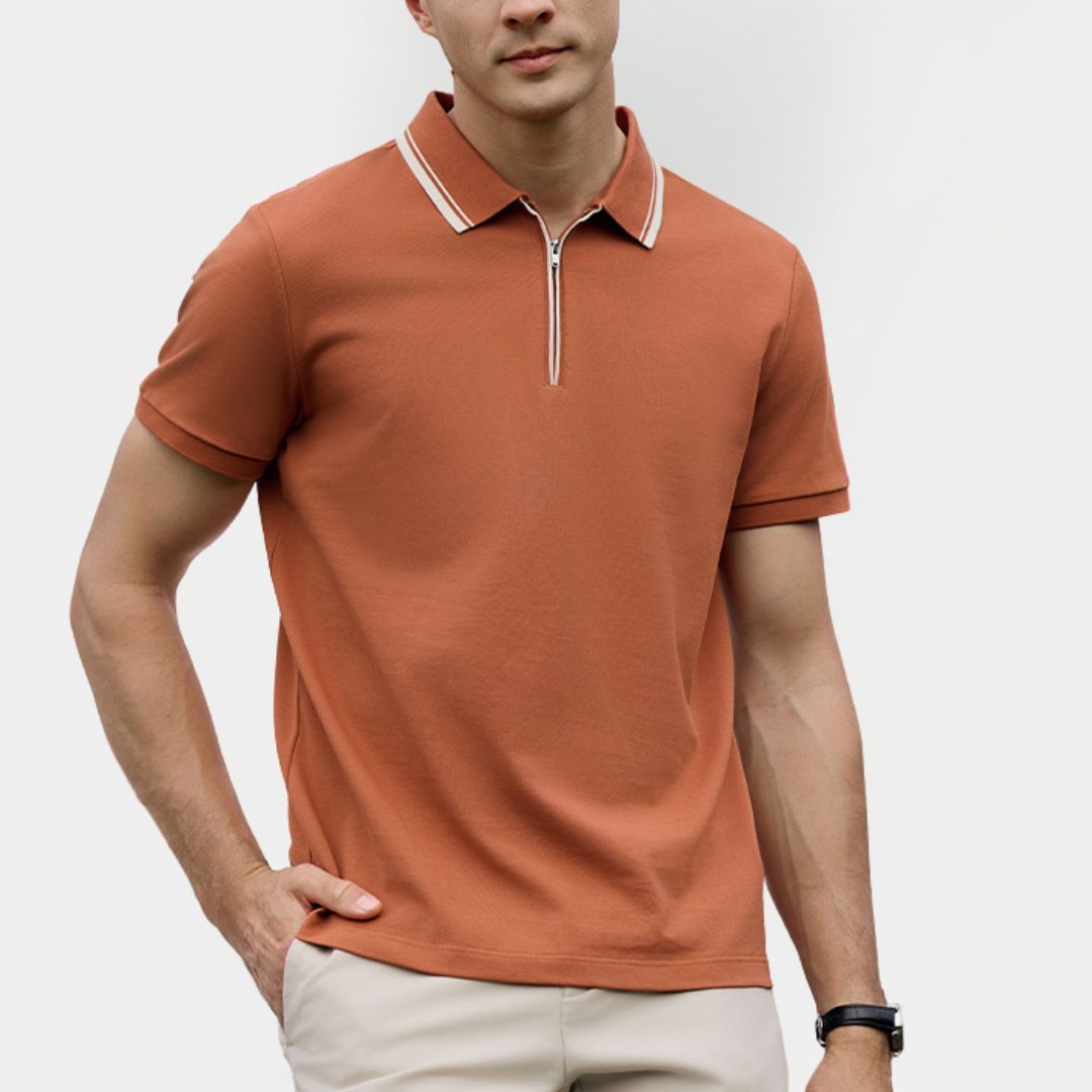 Kieran | Cotton Zip Polo Shirt