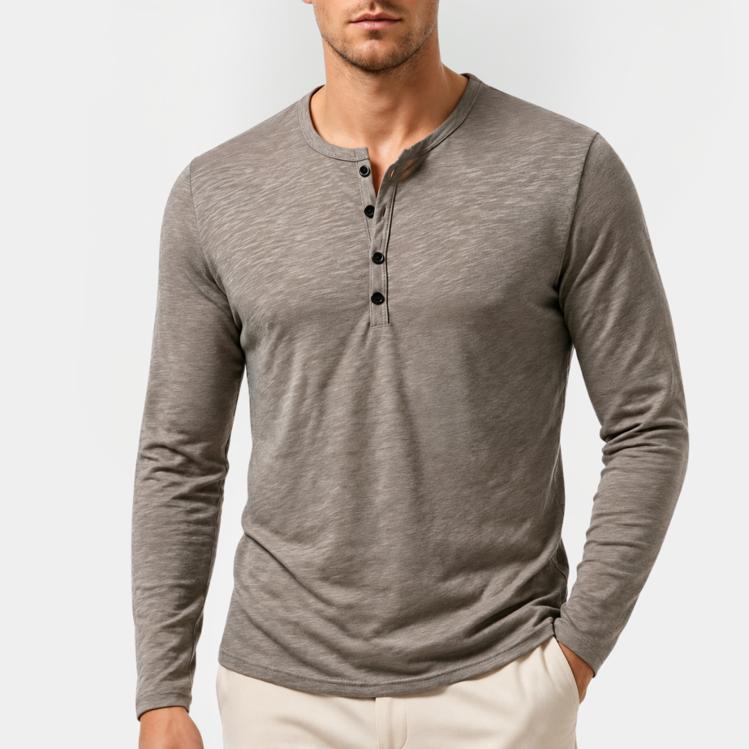 Spencer | Long Sleeve Henley Shirt