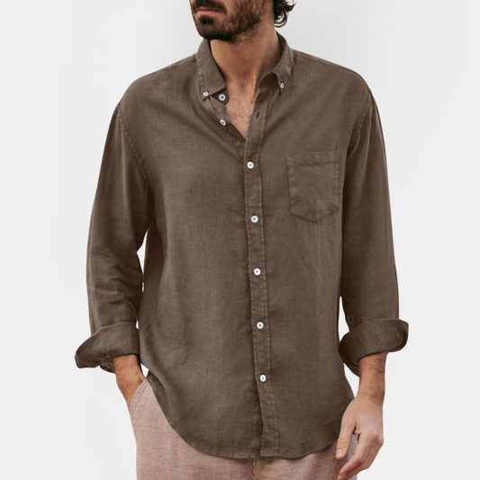 Sterling | Linen Blend Long Sleeve Shirt