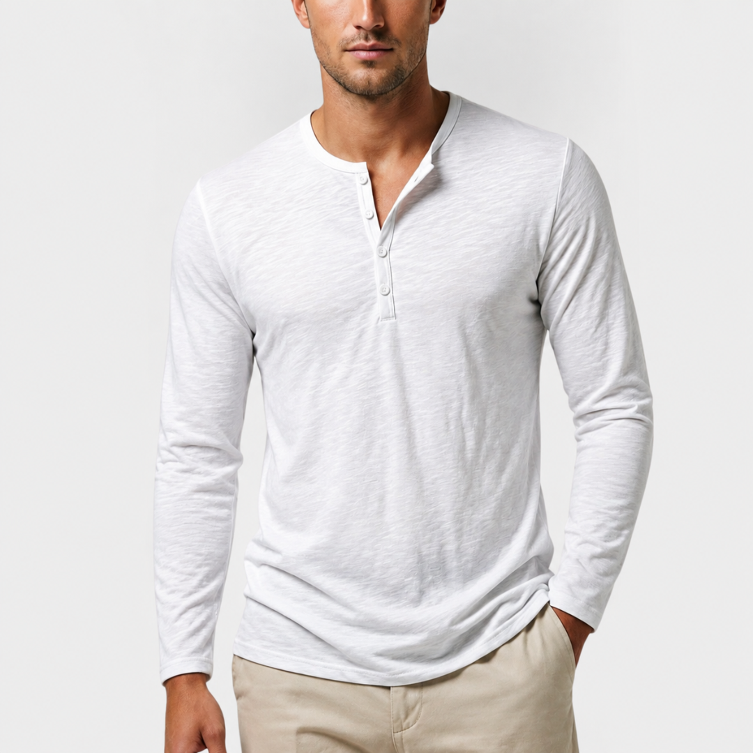 Elliot | Long Sleeve Henley Shirt
